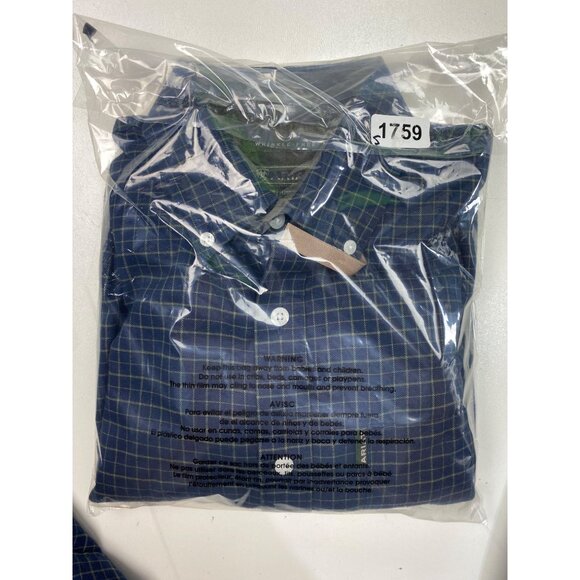 Ariat Mens Wrinkle-Free Plaid Shirt XS Blue Check 100% Cotton - Picture 12 of 12
